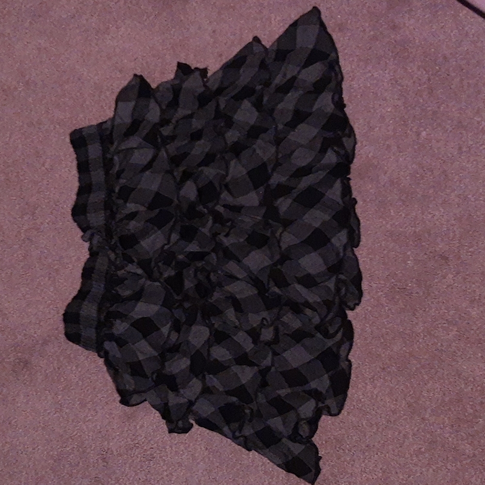 Tiered Checkered Elastic Waist Skirt